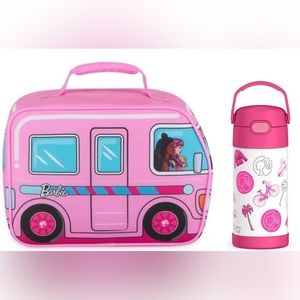 Barbie Thermos Camper Lunchbox & 12oz Funtainer Stainless Steel Bottle NEW
